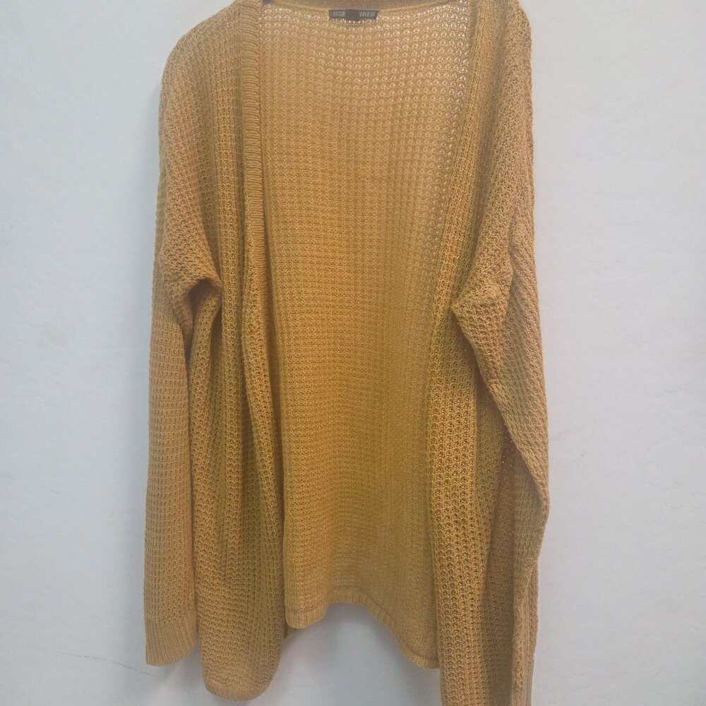 Trendy Moral Fiber-Mustard Yellow-Cover over cardigan open front‎ Boho-Size 1X